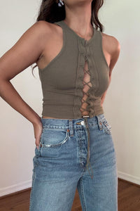 Lace UP Crop Top