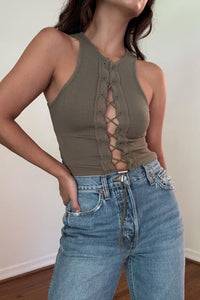 Lace UP Crop Top