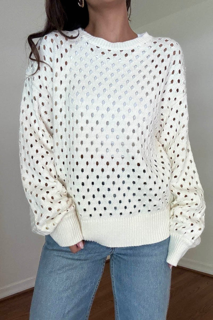 Hole Detail Knit Cut Out Top