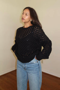 Hole Detail Knit Cut Out Top