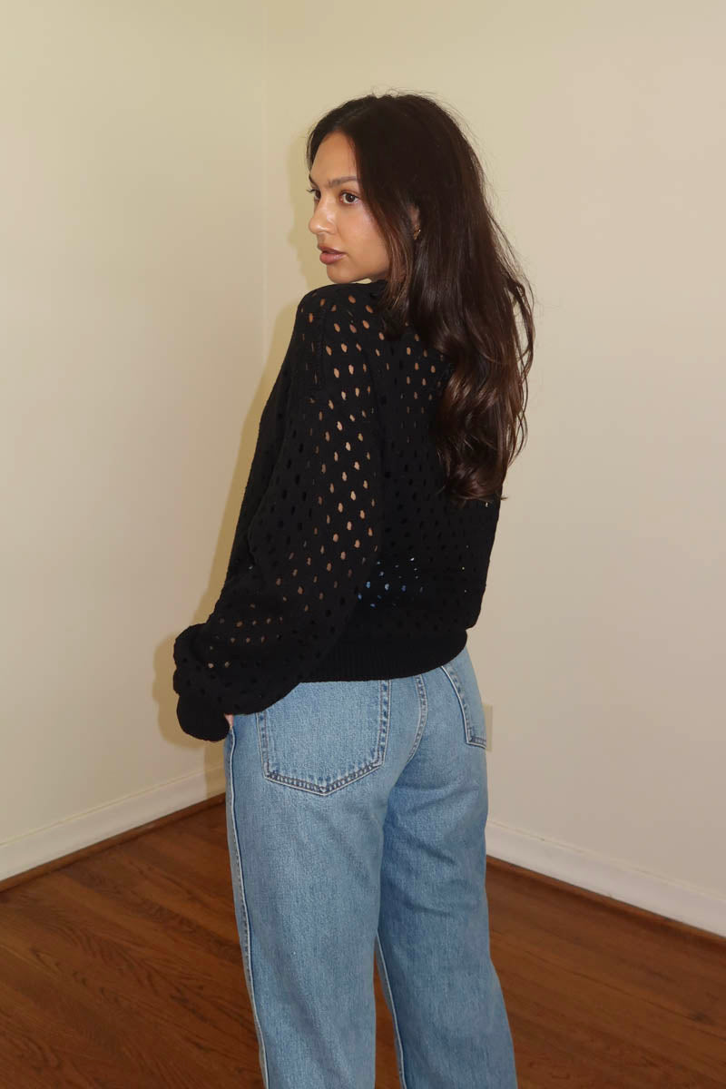 Hole Detail Knit Cut Out Top