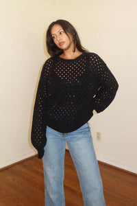 Hole Detail Knit Cut Out Top