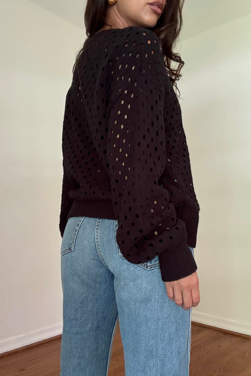 Hole Detail Knit Cut Out Top