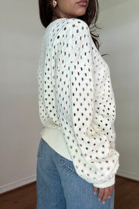Hole Detail Knit Cut Out Top