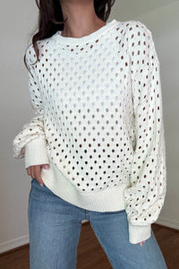 Hole Detail Knit Cut Out Top