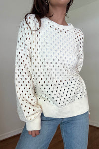 Hole Detail Knit Cut Out Top