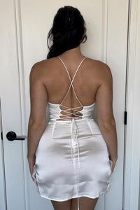Satin Lace Slip Mini Dress