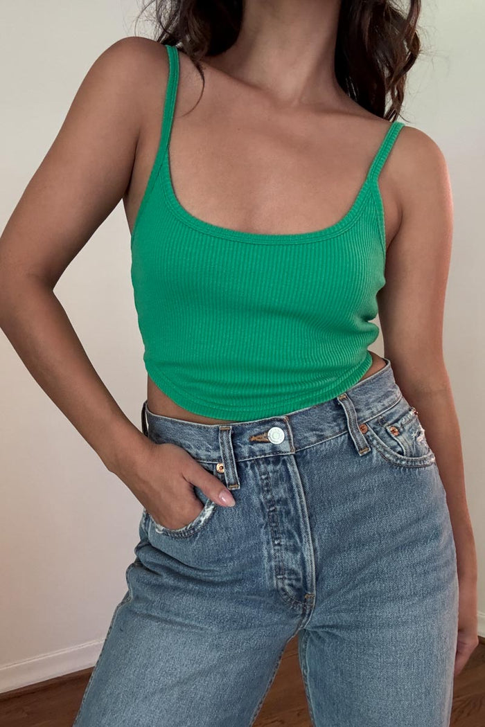 Double Layer Rib Knit Cami Top