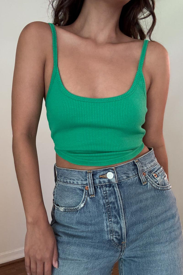 Double Layer Rib Knit Cami Top