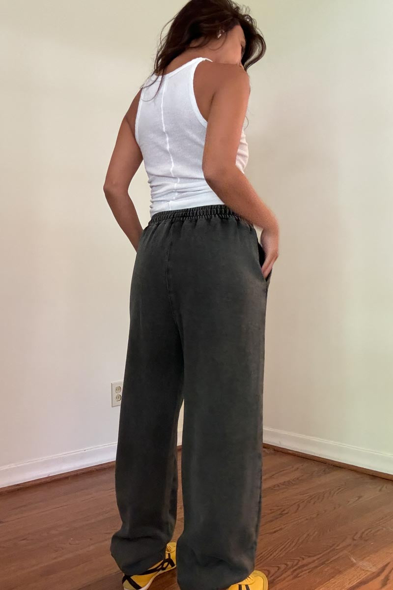 Charcoal Washed Jogger Pants