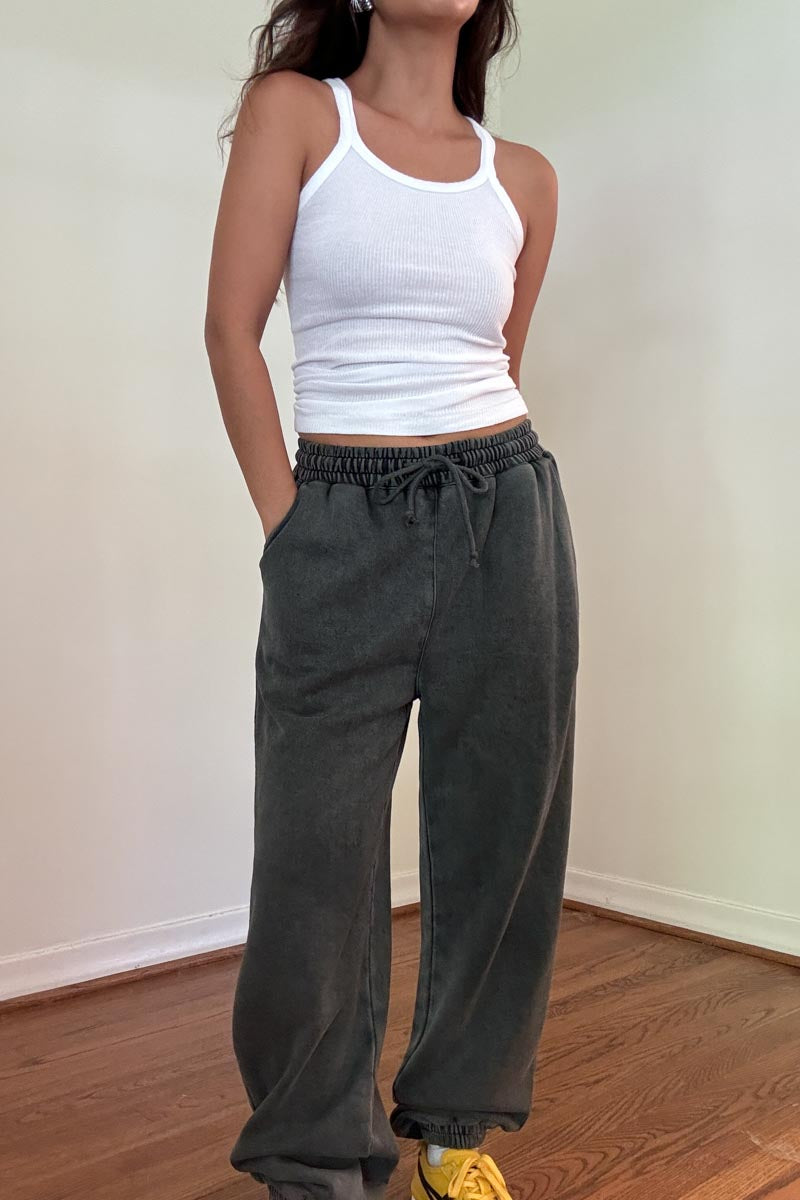 Charcoal Washed Jogger Pants