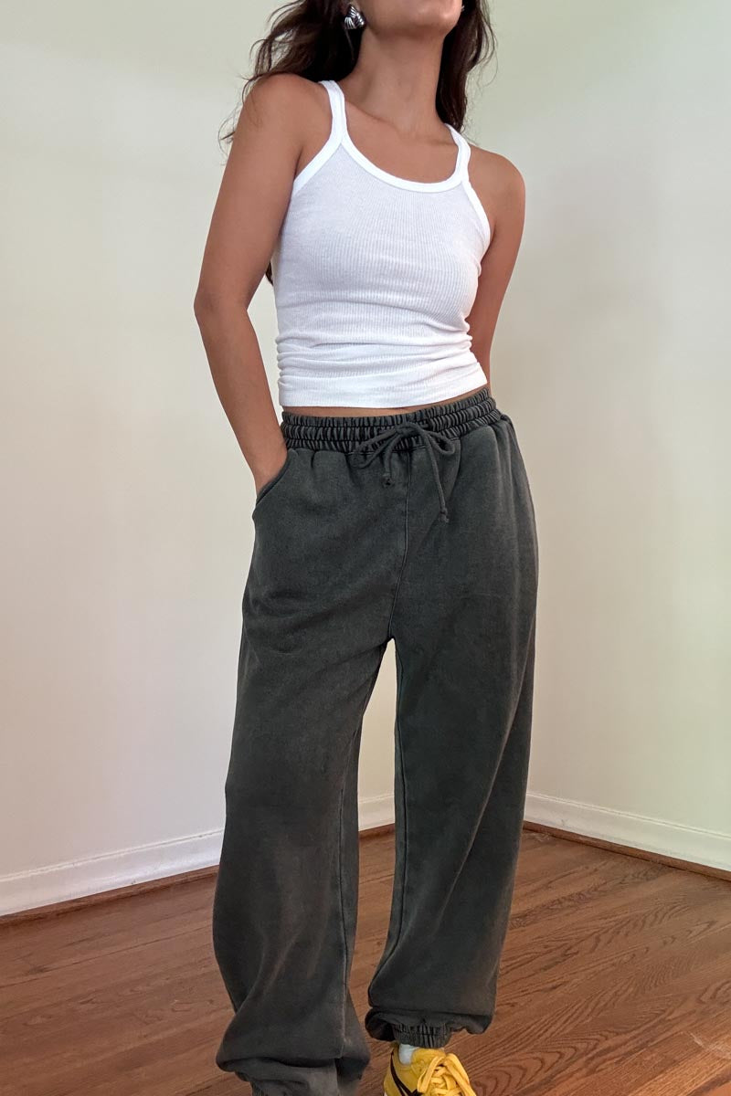 Charcoal Washed Jogger Pants