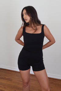 Sleeveless Square Neck Romper