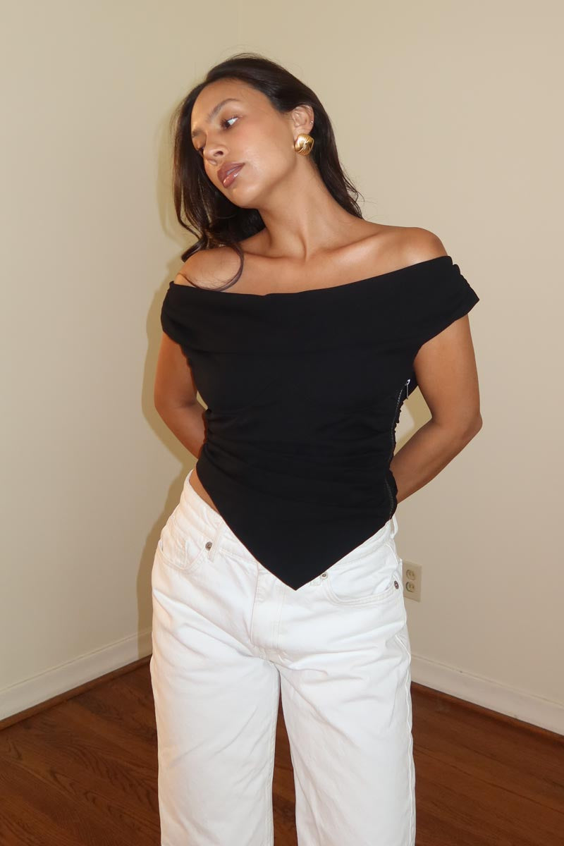 Draped Off Shoulder Top