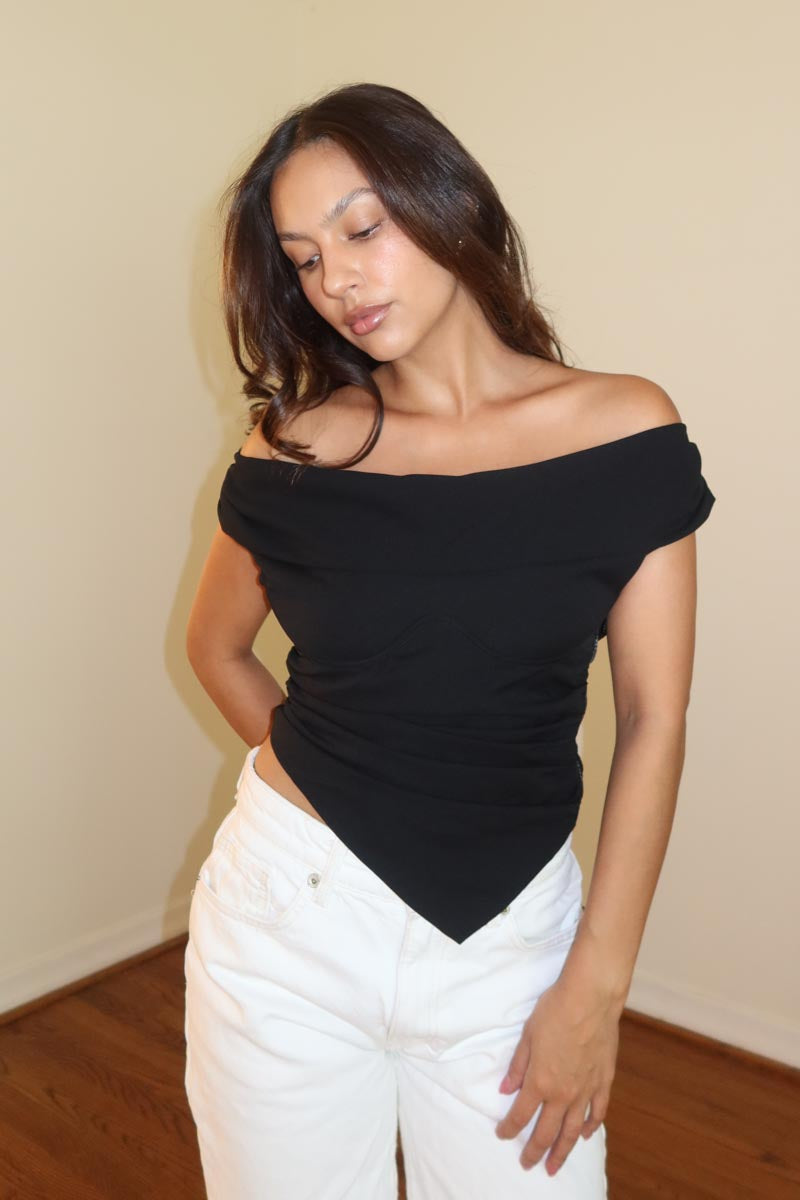 Draped Off Shoulder Top