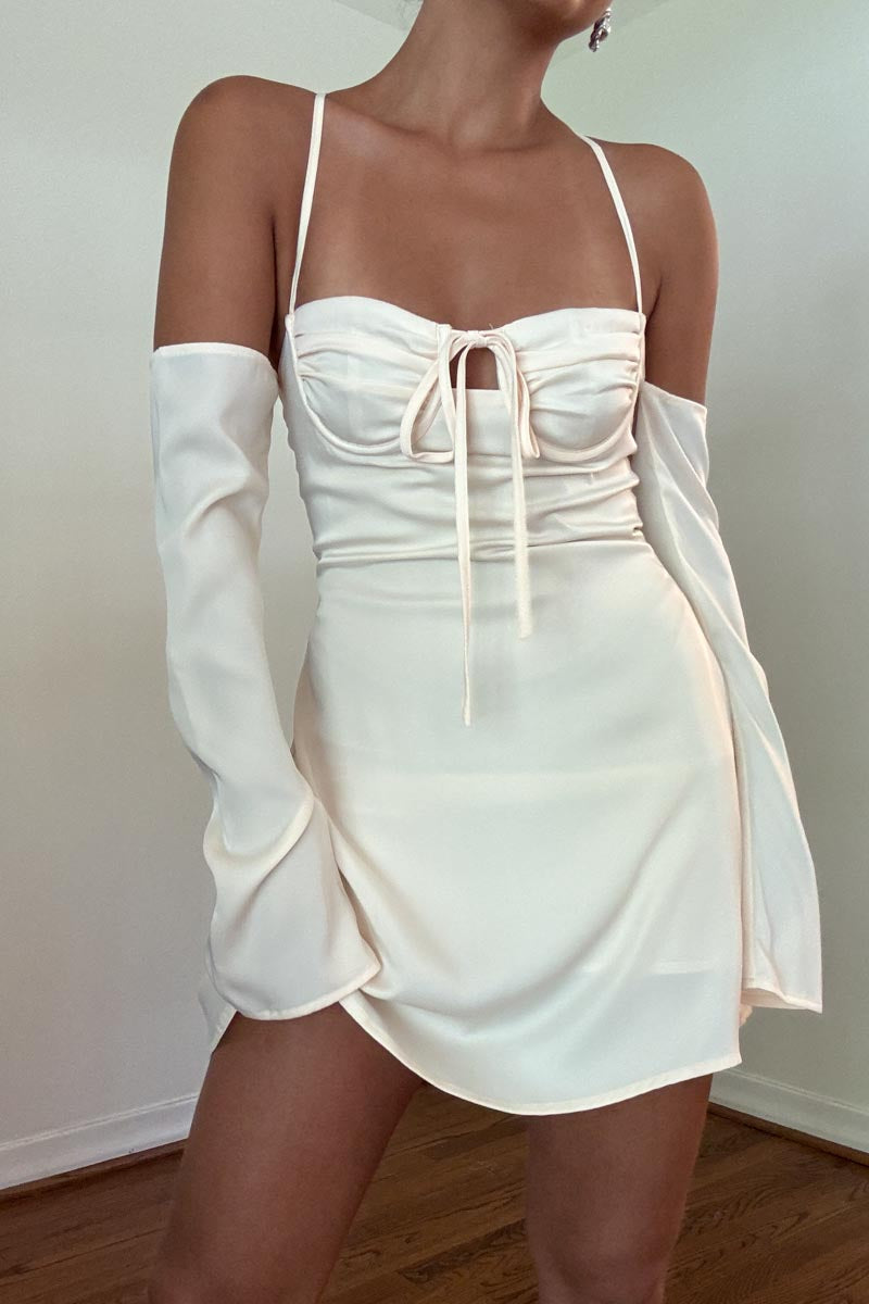 Off Shoulder Back Lace Up Mini Dress