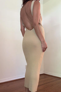 Knitted Open Back Midi Dress