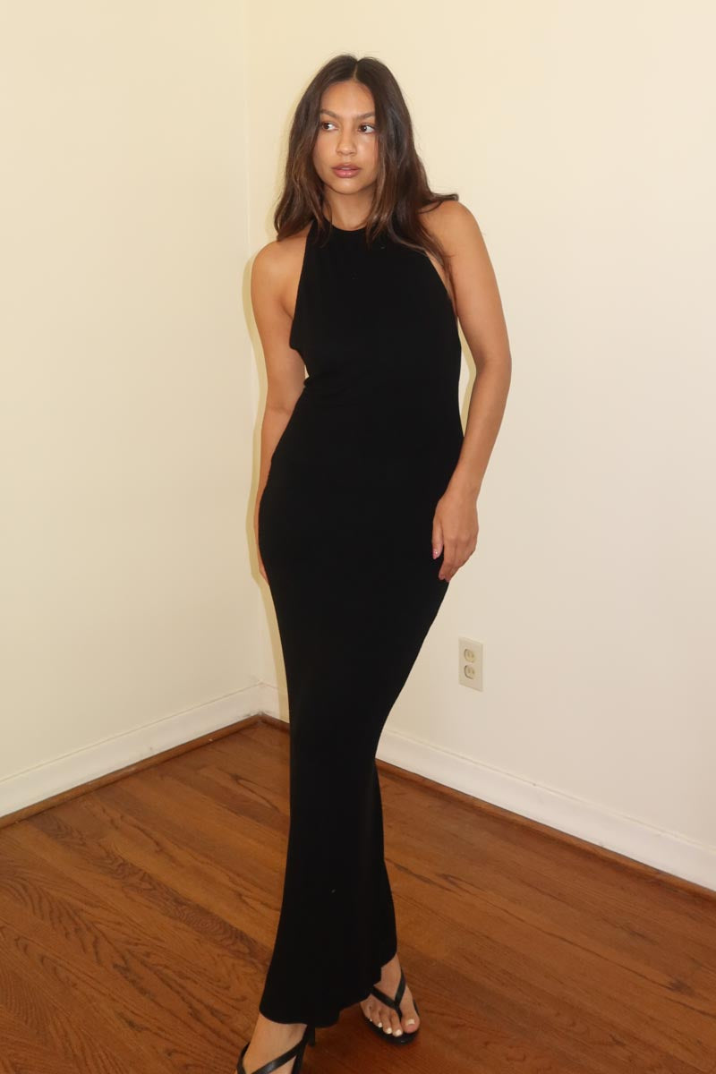 rib knit halter dress Retrofte Myna Rib Knit Dress XS