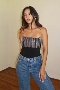 Diamante Strapless Corset Bustier Top