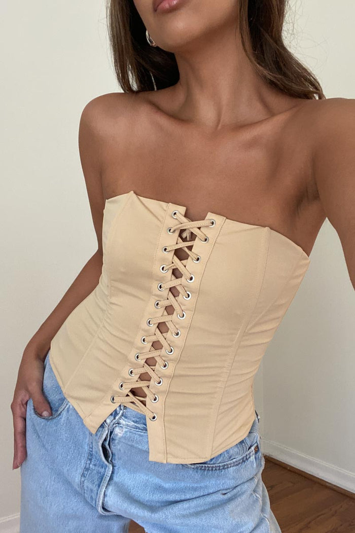 Front Lace Up Corset Top