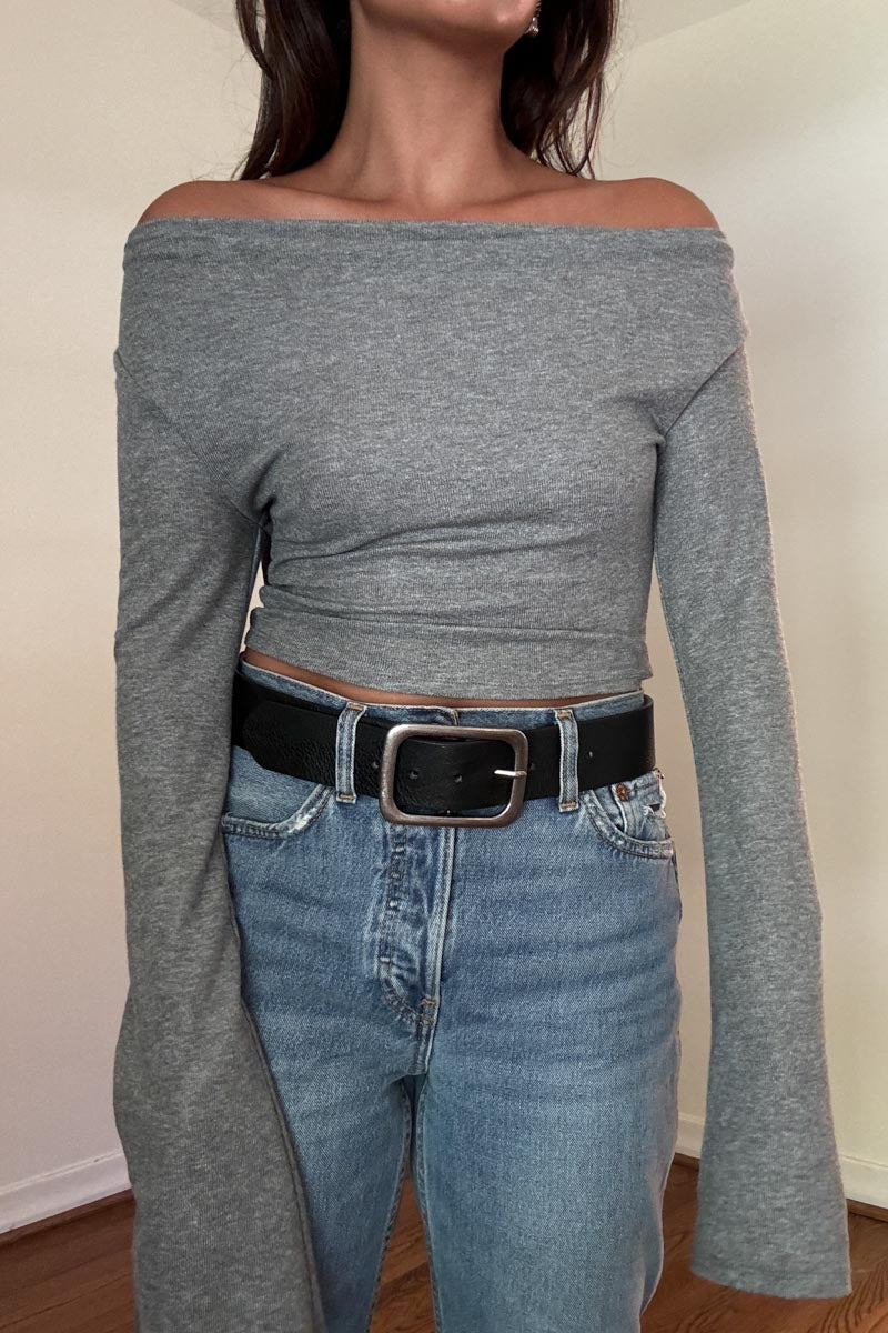 Cowl Hooded Long Sleeve Crop Top