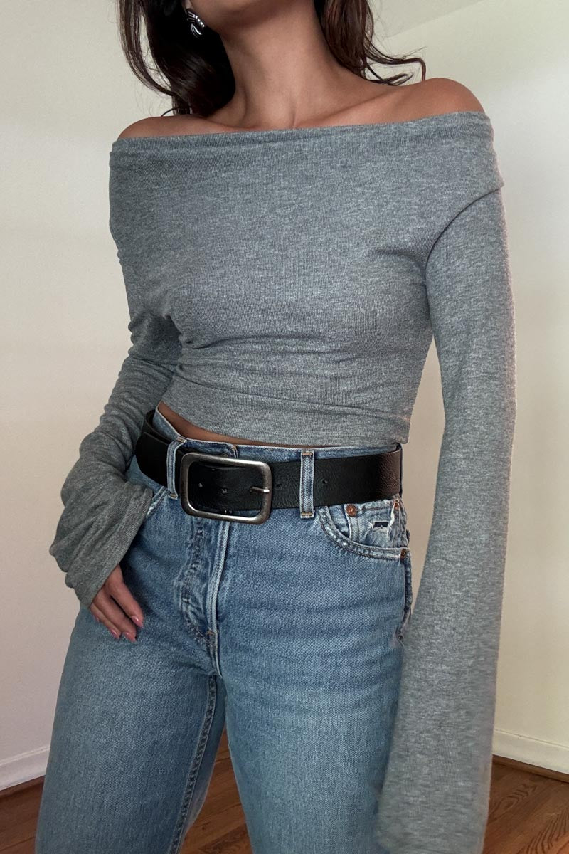 Cowl Hooded Long Sleeve Crop Top