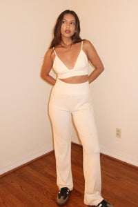 Triangle Bralet And Fold Over Pants Set