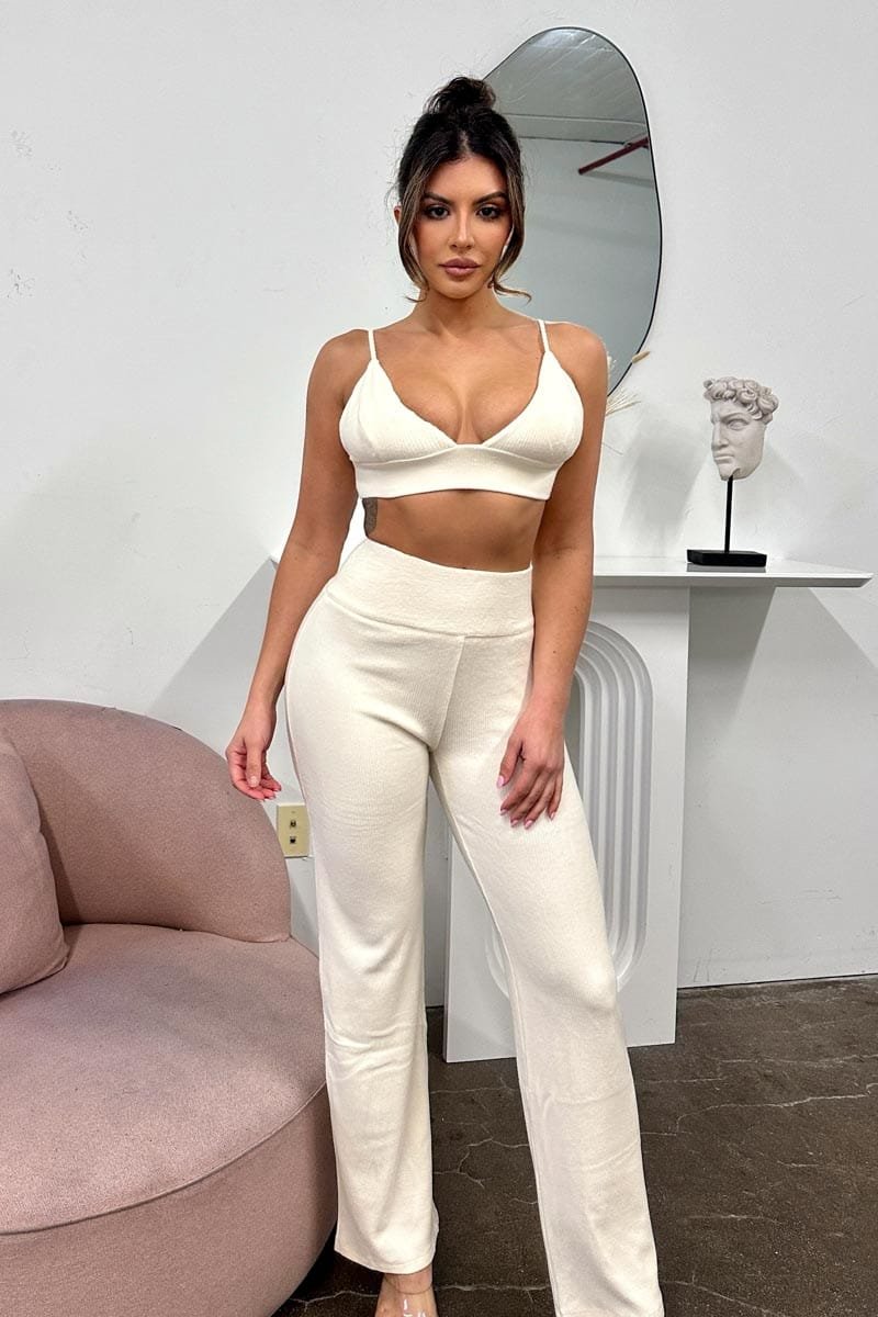 Triangle Bralet And Fold Over Pants Set