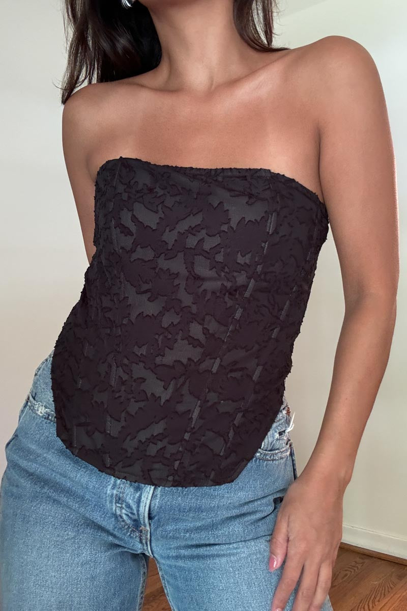 Front Seam Detail Corset Top