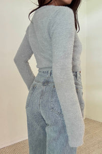 Knit Scoop Neck Button Down Cardigan