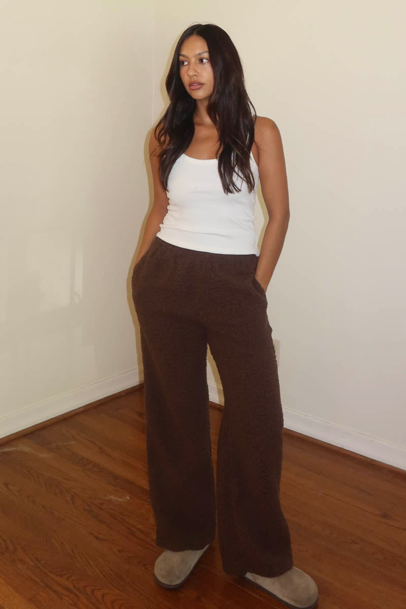 Soft Fleece Wide Leg Pants