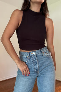 Soft Ribbed Turtle Neck Crop Top