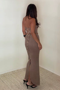 Boucle Knitted Corset Top Maxi Skirt Set
