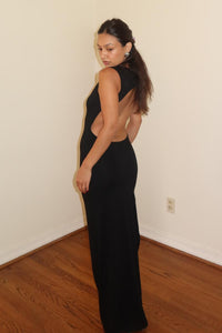 Cowl Neck Back Cut-Out Maxi Dress