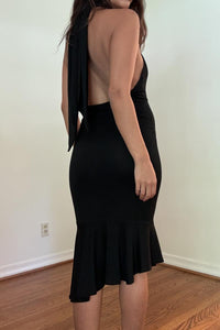 Halter Tie Backless Maxi Dress