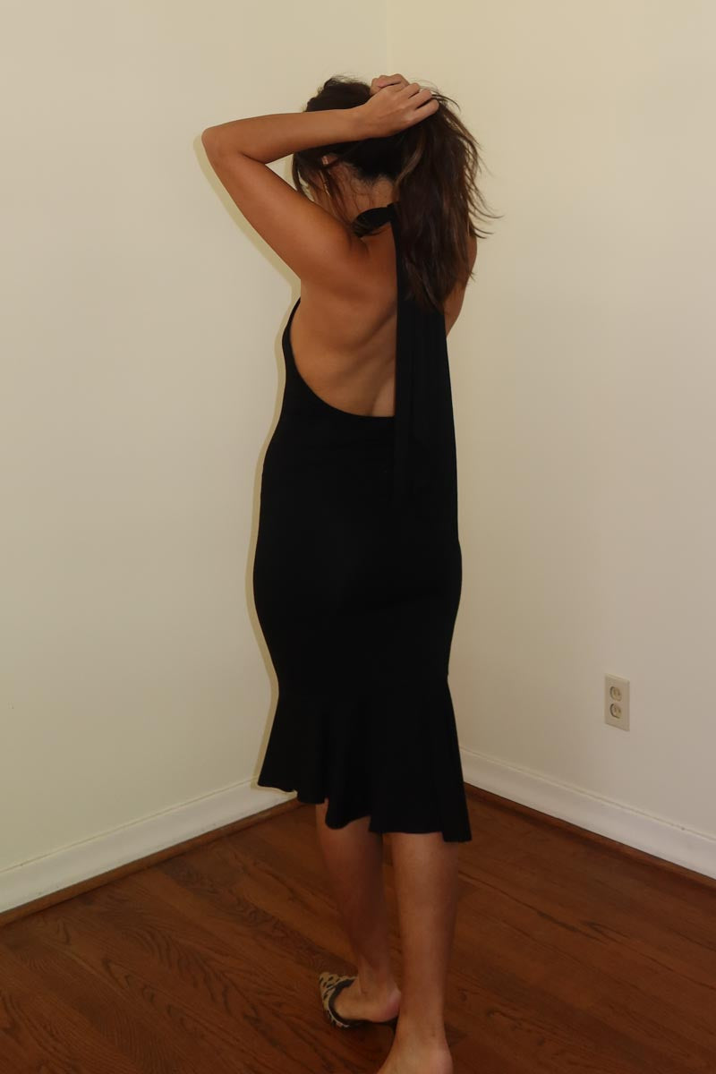 Halter Tie Backless Maxi Dress