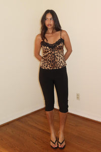 Lace Trim Leopard Cami Top