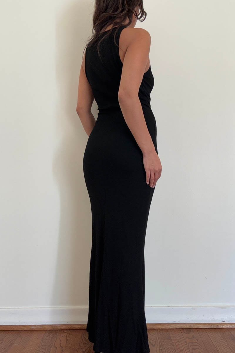 Soft Rib Spaghetti Strap Maxi Dress