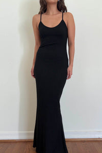 Soft Rib Spaghetti Strap Maxi Dress