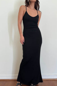 Soft Rib Spaghetti Strap Maxi Dress