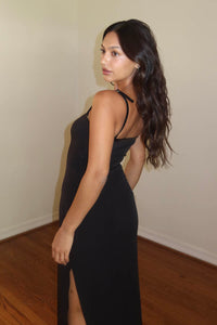 Faux Leather Belt Detail Maxi Dress