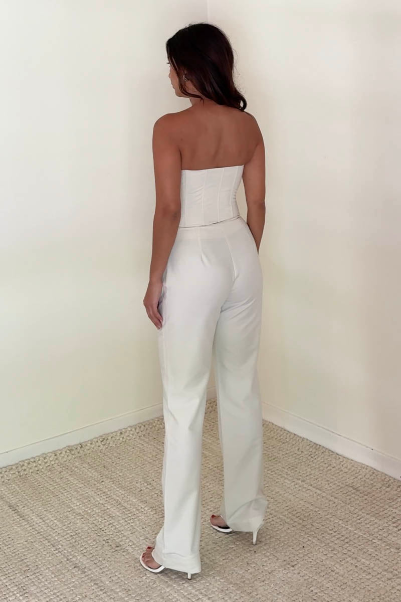 Strapless Corset Straight Leg Jumpsuit