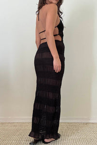 Halter Neck Tiered Maxi Dress