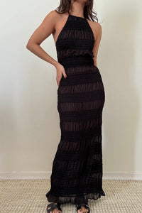 Halter Neck Tiered Maxi Dress
