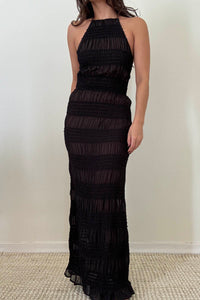 Halter Neck Tiered Maxi Dress