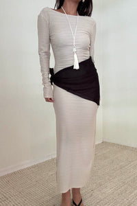 Boat Neck Open Back Maxi Dress