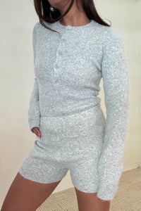 Long Sleeve Bodysuit And Shorts Knit Set