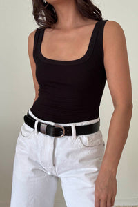 Soft Rib Scoop Neck Tank Bodysuit