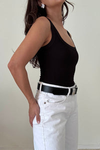 Soft Rib Scoop Neck Tank Bodysuit