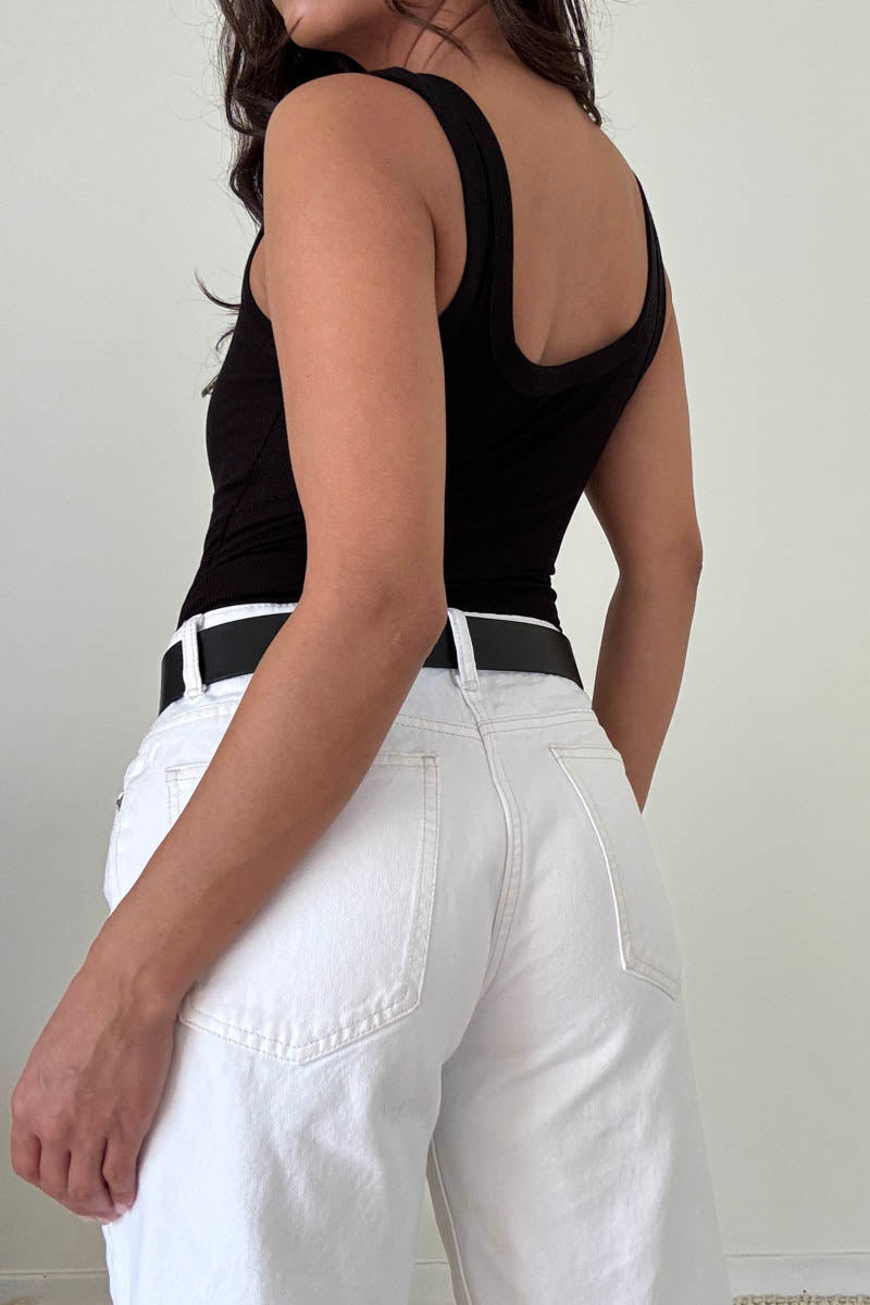 Soft Rib Scoop Neck Tank Bodysuit